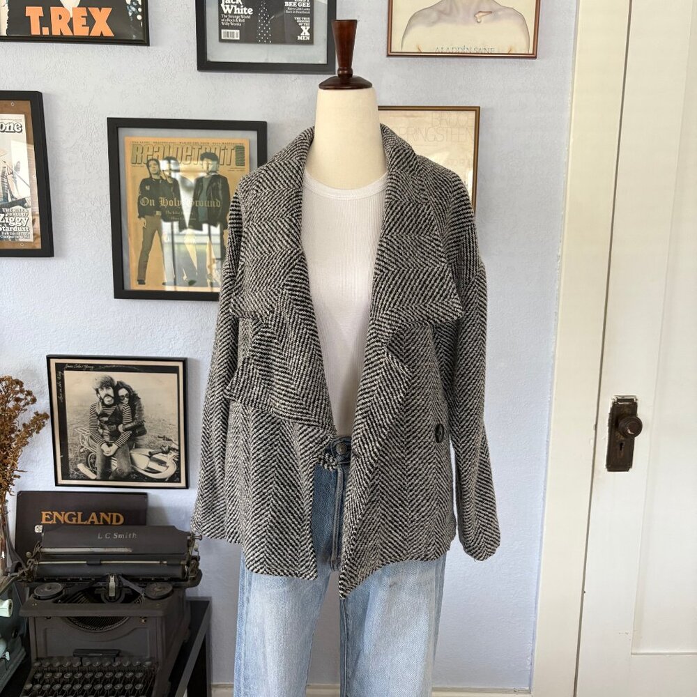 Frenchi Tweed Jacket Black and White size Small - Picture 3 of 14